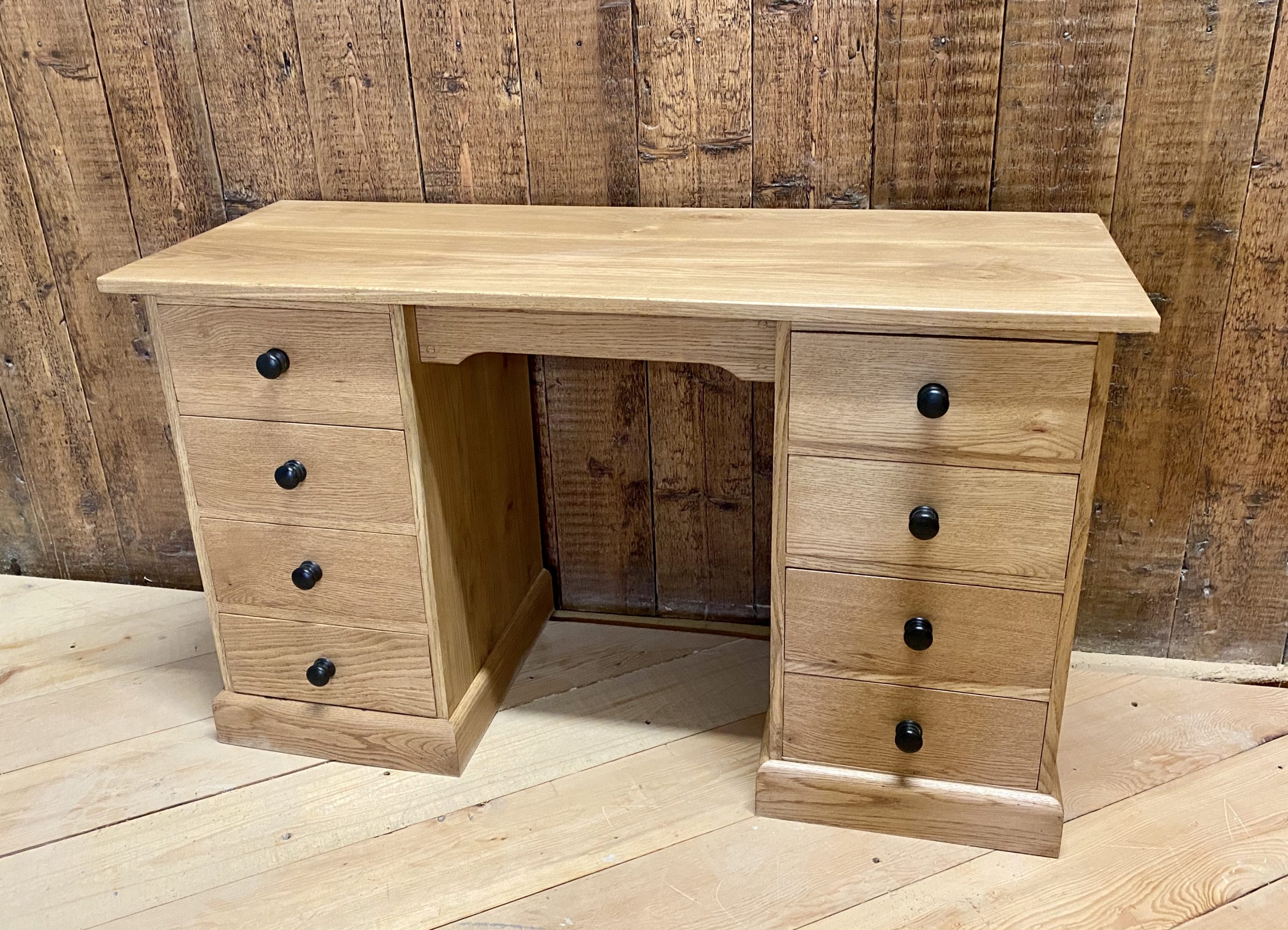 wooden pedestal desk